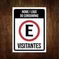 Placa de Sinalização PERSONALIZÁVEL - Estacionamento Visitantes
